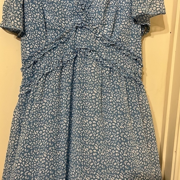 NWT V Neck Long Sleeve Wrap Maxi Dress A Line Empire Waist Casual Chiffon Dress - Picture 10 of 12